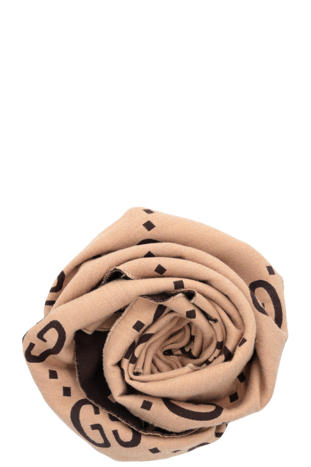 GUCCI Giant GG Reversible Scarf Brown Wool
