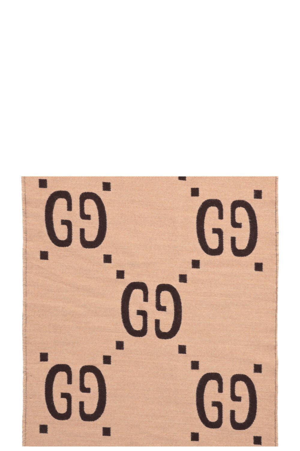 GUCCI Giant GG Reversible Scarf Brown Wool
