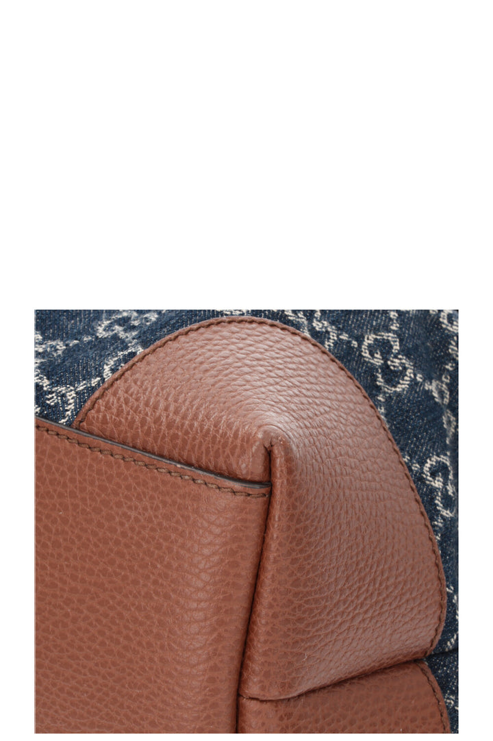 GUCCI Supreme Canvas Tote Bag Denim Dark Blue
