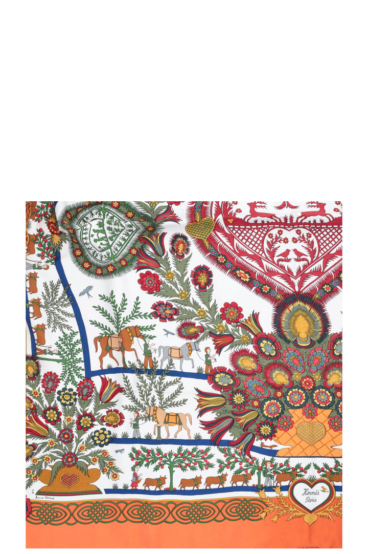 HERMÈS Découpages Carré 90 Silk Orange