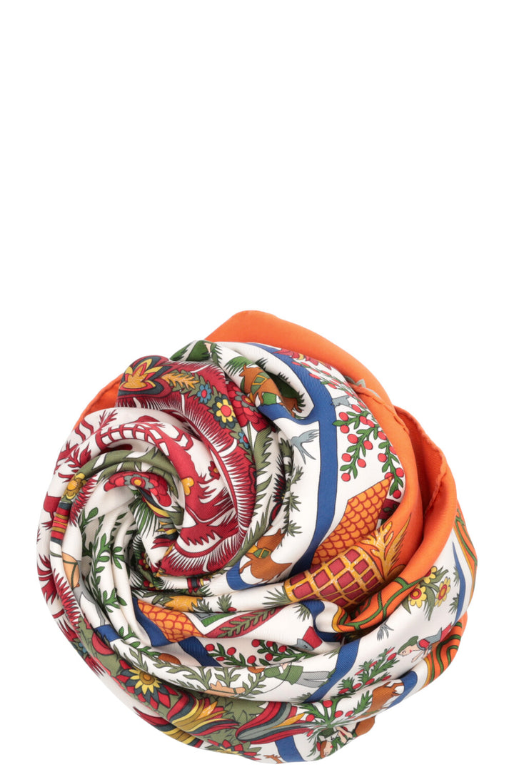 HERMÈS Découpages Carré 90 Silk Orange