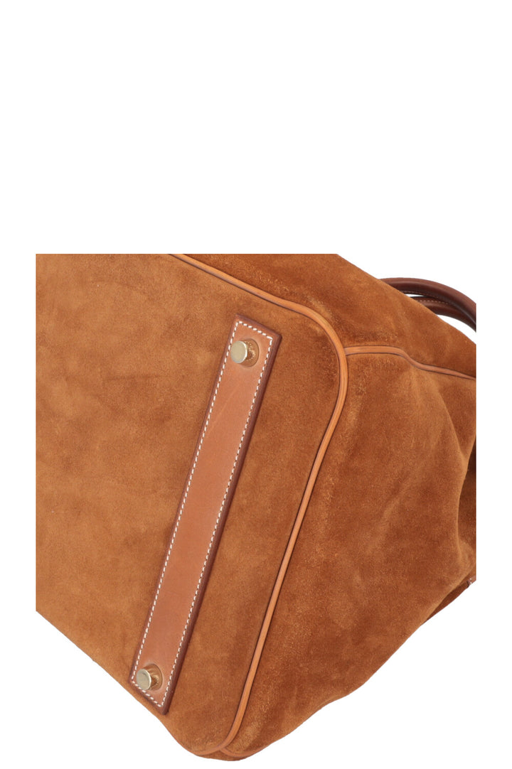 HERMÈS Birkin 40 Grizzly &amp; Barenia Chamois/Fauve