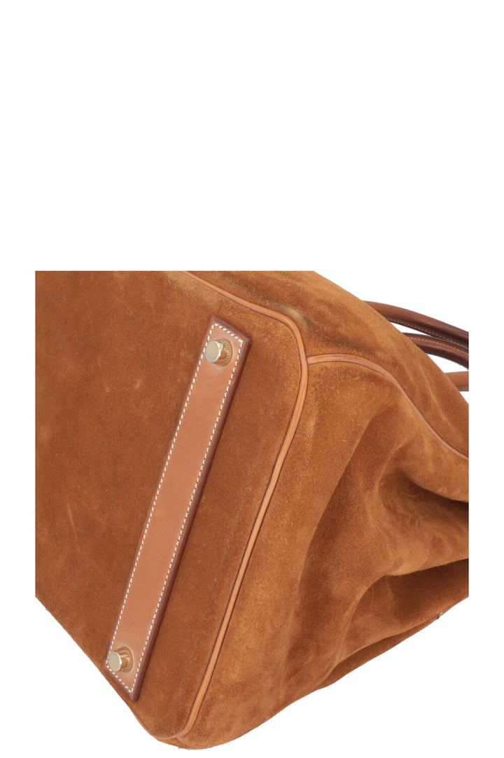 HERMÈS Birkin 40 Grizzly &amp; Barenia Chamois/Fauve