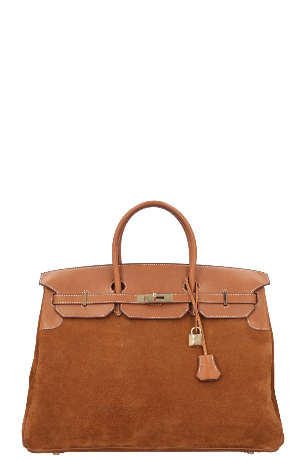 HERMÈS Birkin 40 Grizzly & Barenia Chamois/Fauve