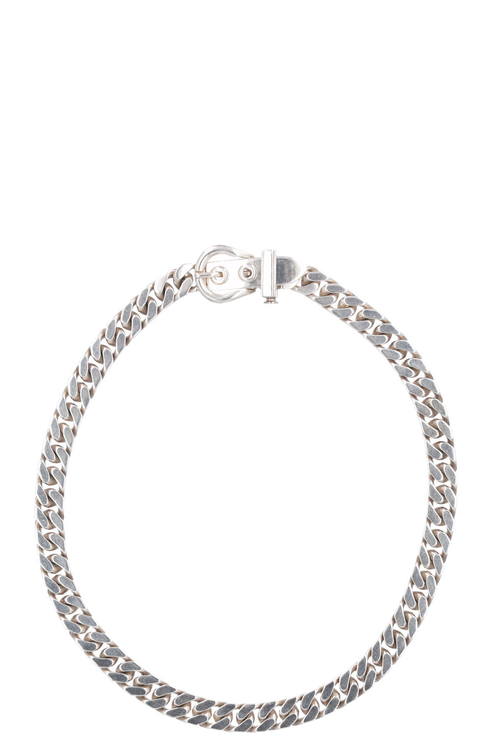 HERMÈS Boucle De Sellier Necklace Silver