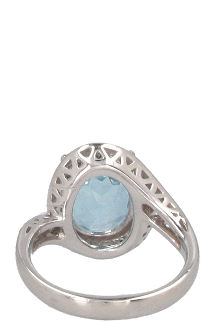 VINTAGE JEWELRY Topaz Diamond Cocktail Ring Platinum