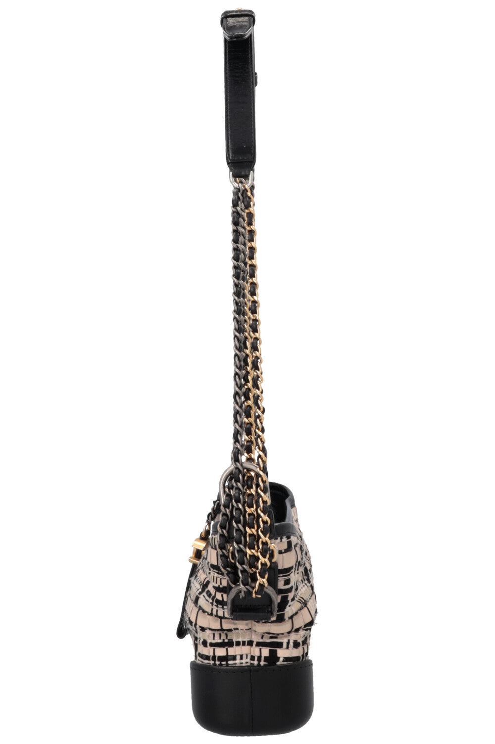 CHANEL 2019 Small Gabrielle Crossbody Bag Tweed Black Ivory