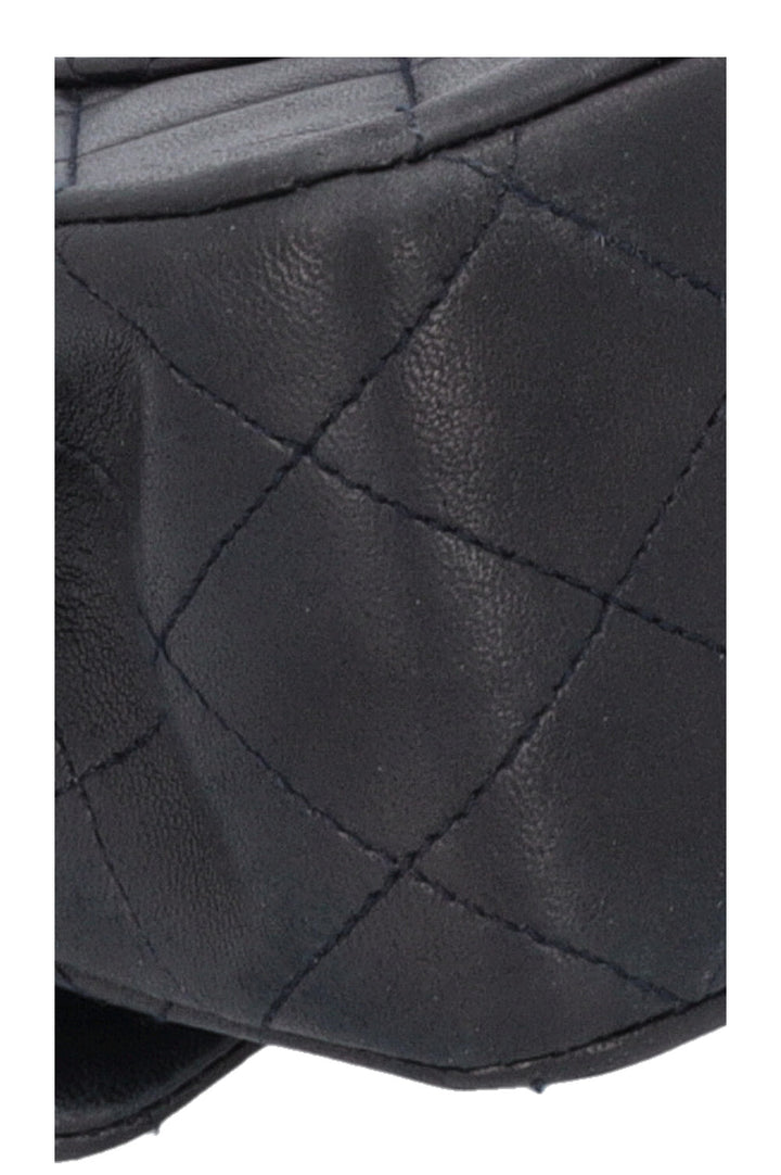 CHANEL Vintage Double Flap Bag Medium Midnight Blue