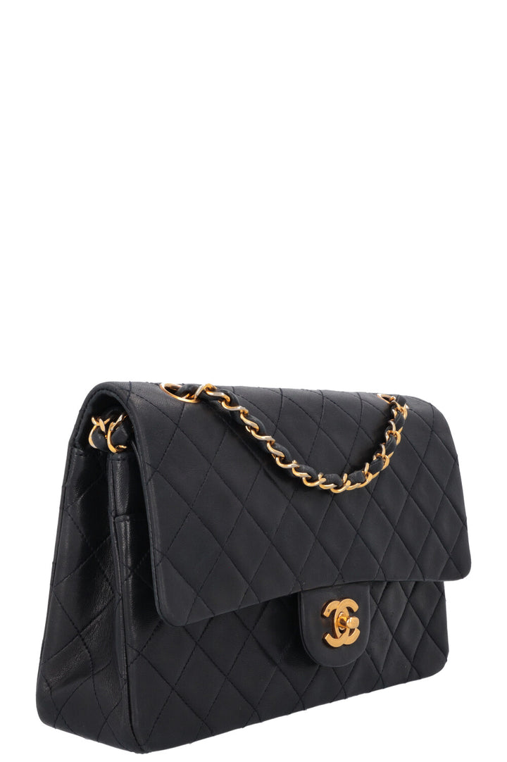 CHANEL Vintage Double Flap Bag Medium Midnight Blue