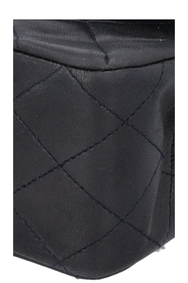 CHANEL Vintage Double Flap Bag Medium Midnight Blue