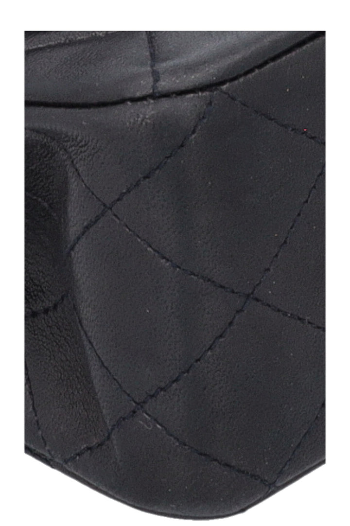 CHANEL Vintage Double Flap Bag Medium Midnight Blue