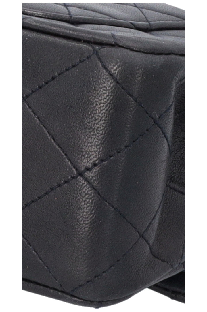 CHANEL Vintage Double Flap Bag Medium Midnight Blue