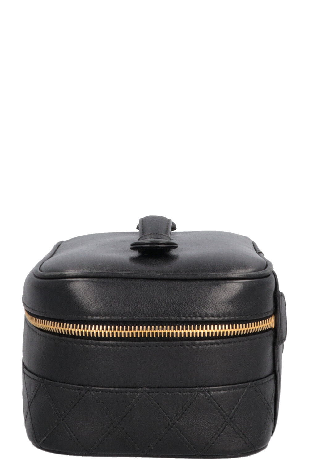 CHANEL Quilted Beauty Case Leather Black