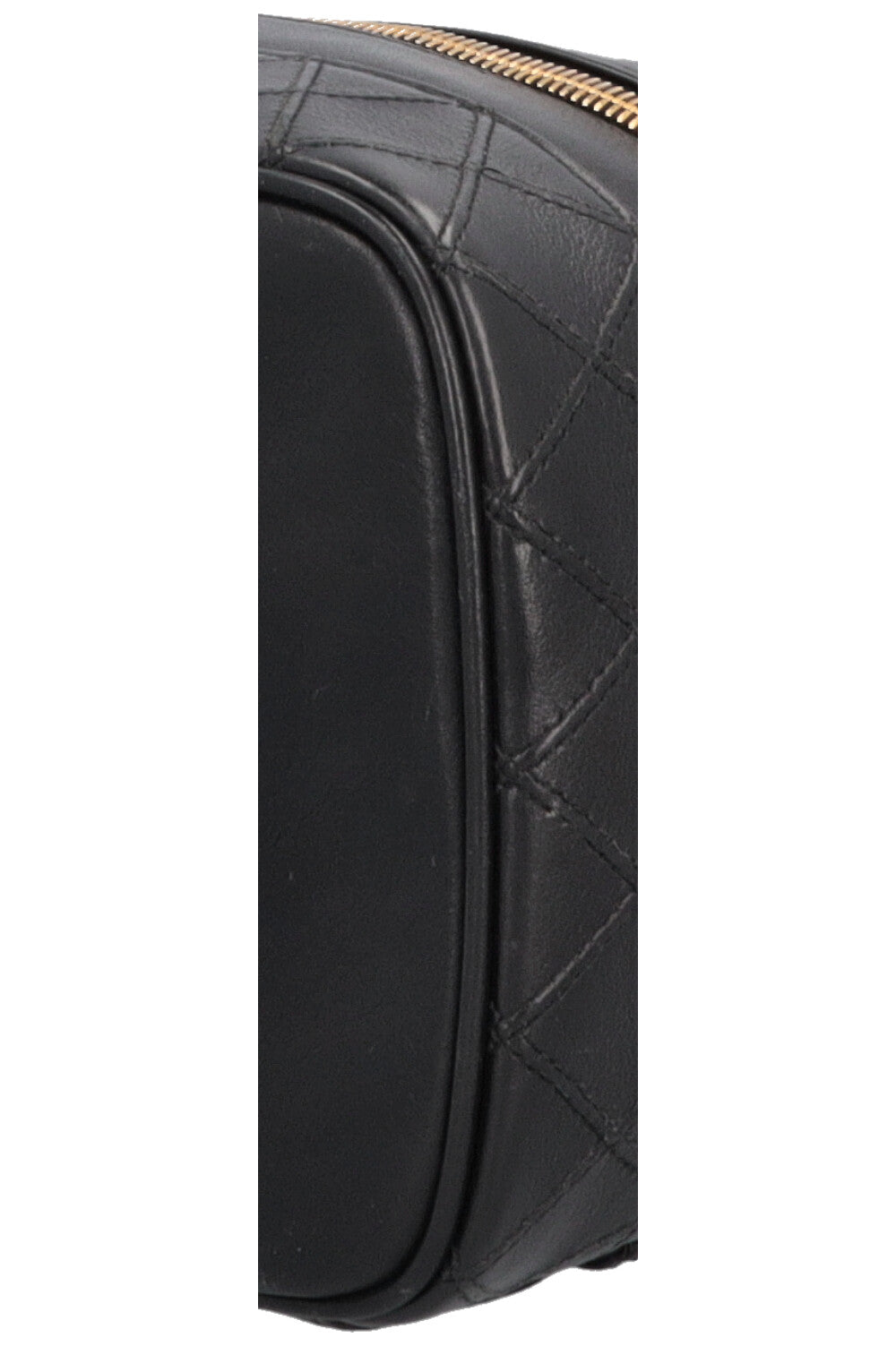 CHANEL Quilted Beauty Case Leather Black