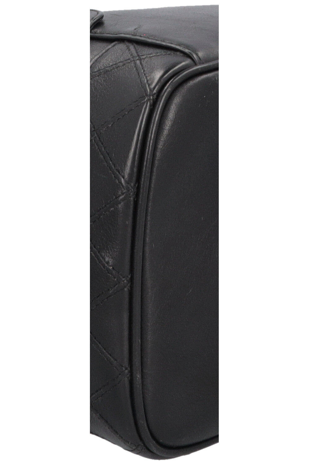 CHANEL Quilted Beauty Case Leather Black