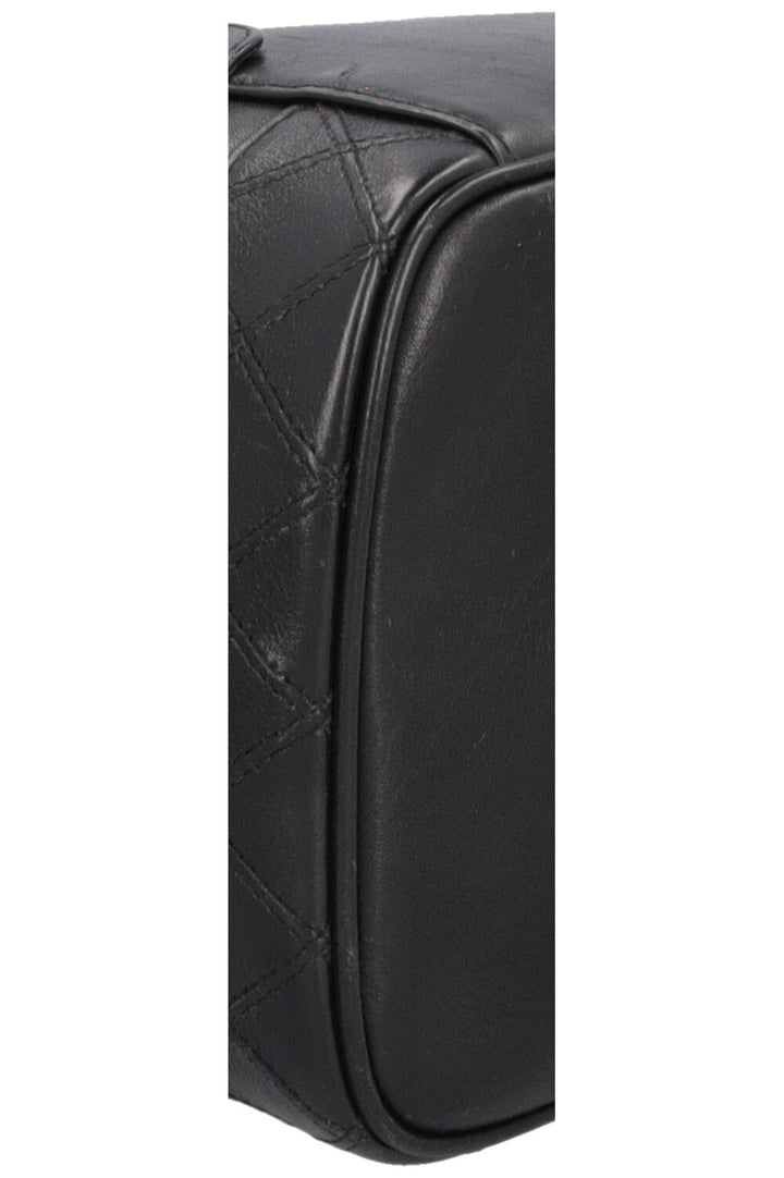 CHANEL Quilted Beauty Case Leather Black