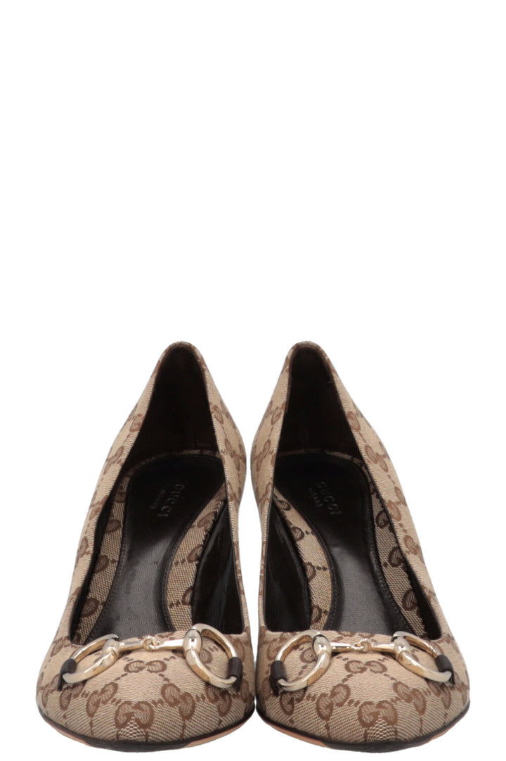GUCCI Horsebit Heels Supreme Canvas