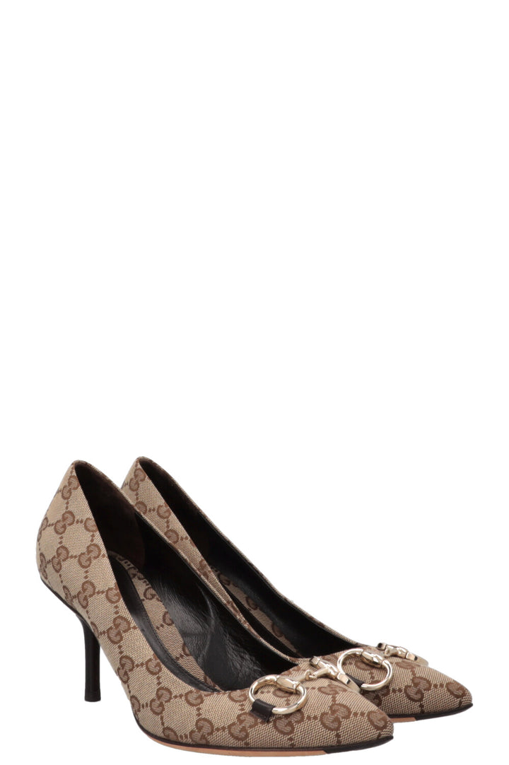GUCCI Horsebit Heels Supreme Canvas