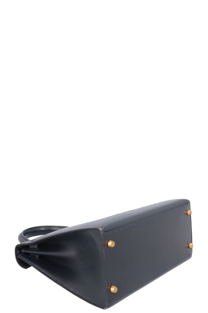 HERMÈS Kelly 28 Box Sellier Midnight Blue