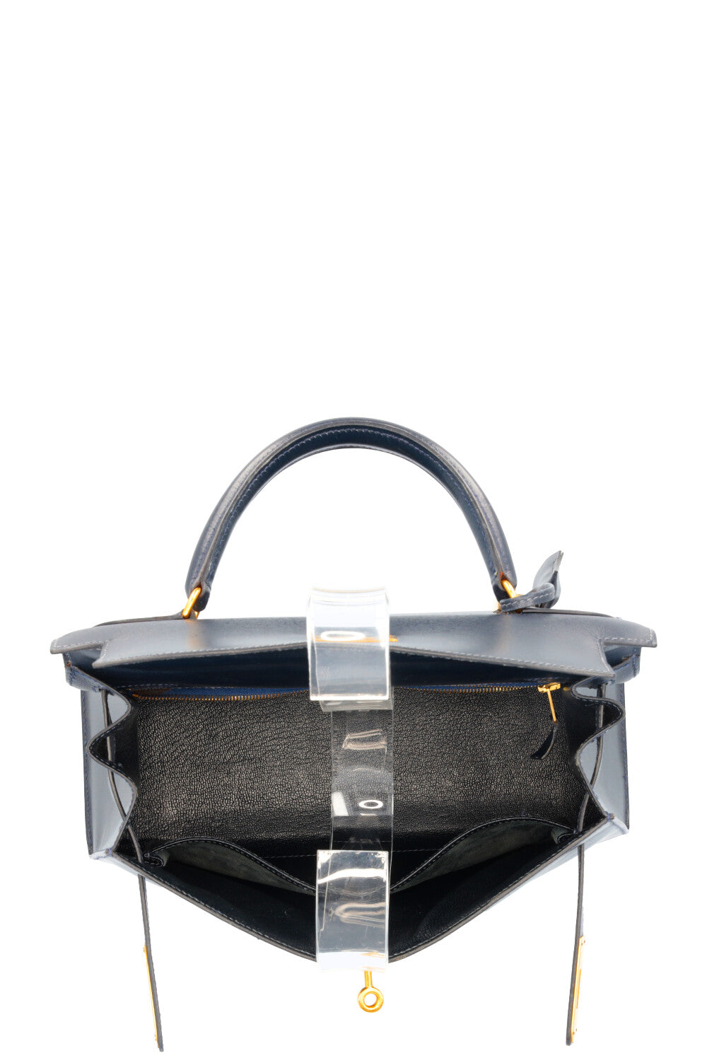 HERMÈS Kelly 28 Box Sellier Midnight Blue