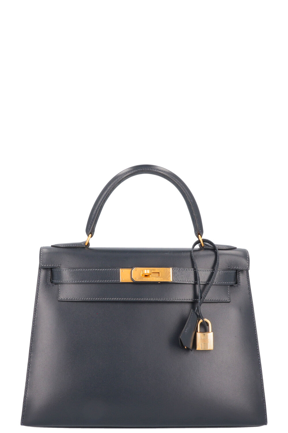 HERMÈS Kelly 28 Box Sellier Midnight Blue