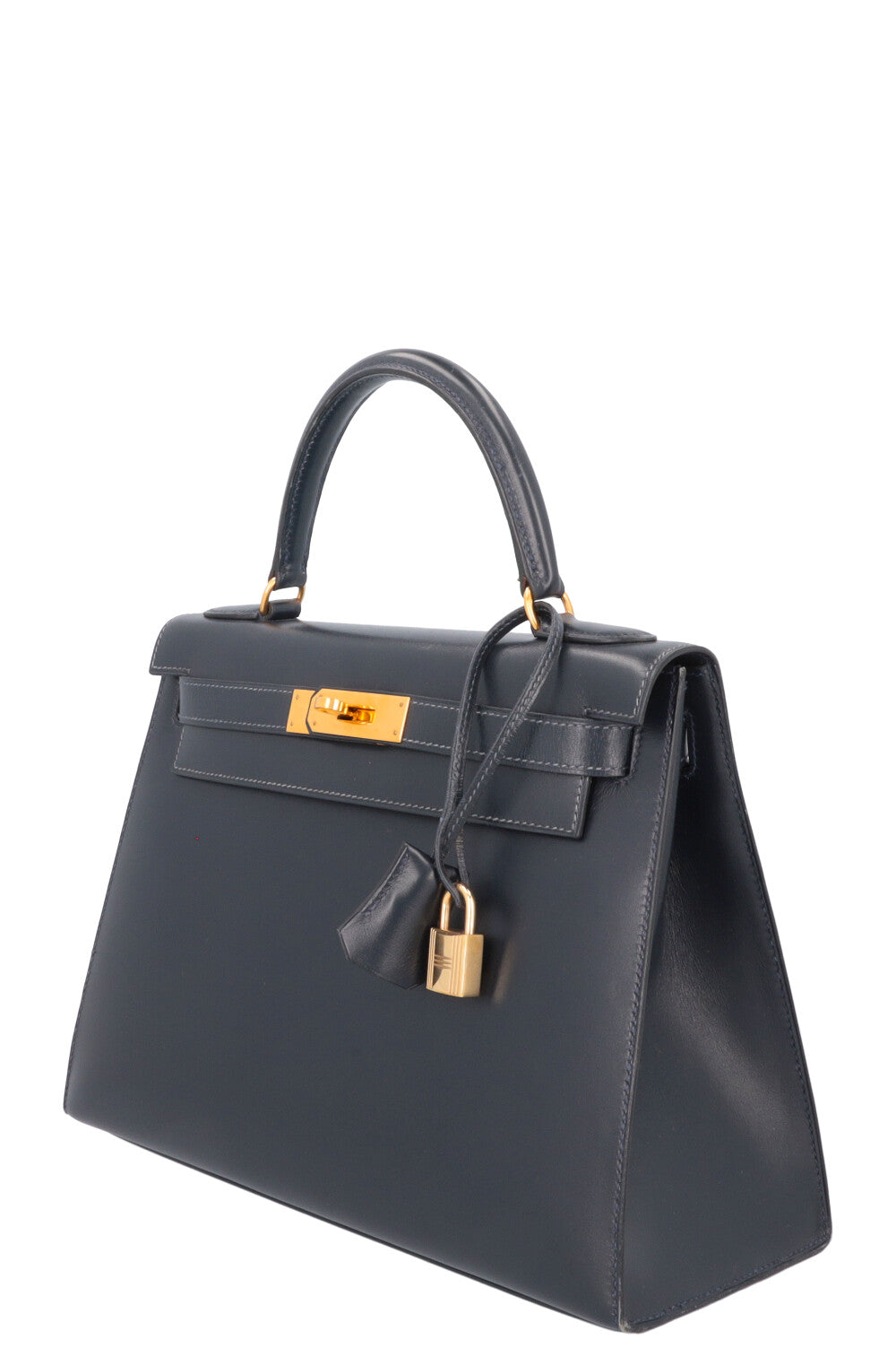 HERMÈS Kelly 28 Box Sellier Midnight Blue