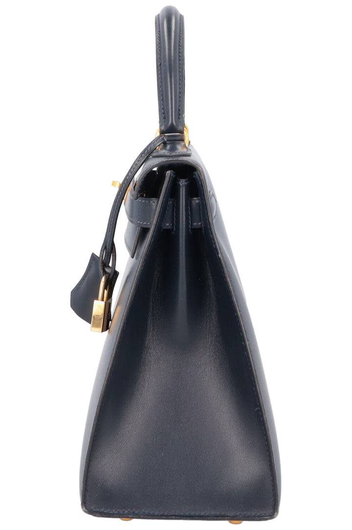 HERMÈS Kelly 28 Box Sellier Midnight Blue