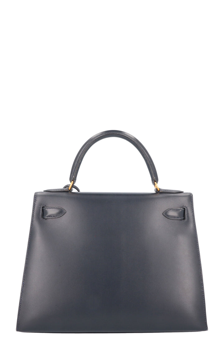 HERMÈS Kelly 28 Box Sellier Midnight Blue