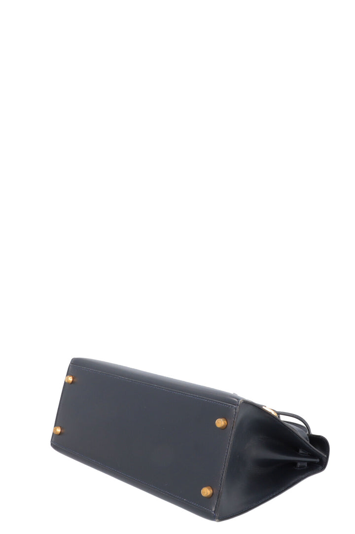 HERMÈS Kelly 28 Box Sellier Midnight Blue