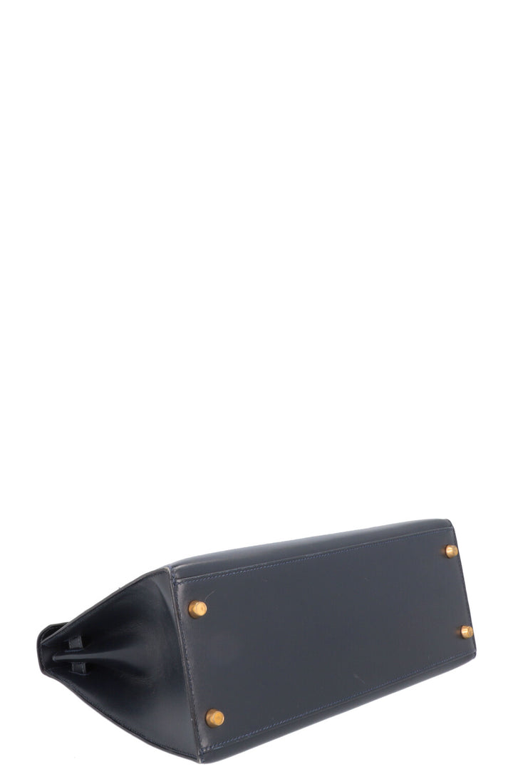 HERMÈS Kelly 28 Box Sellier Midnight Blue