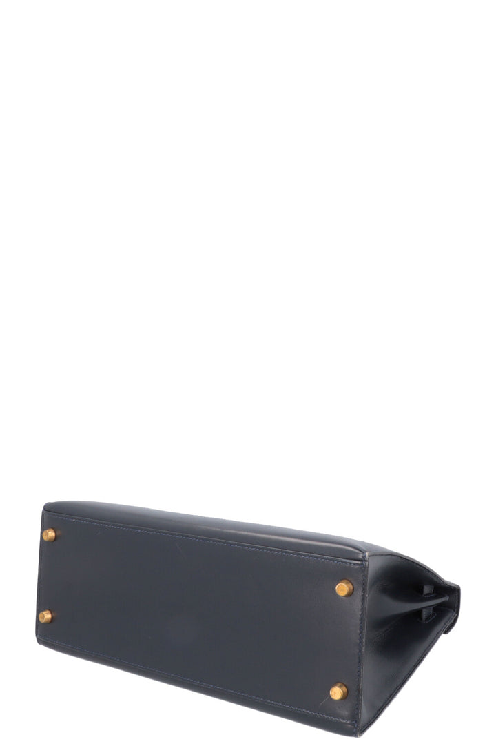 HERMÈS Kelly 28 Box Sellier Midnight Blue