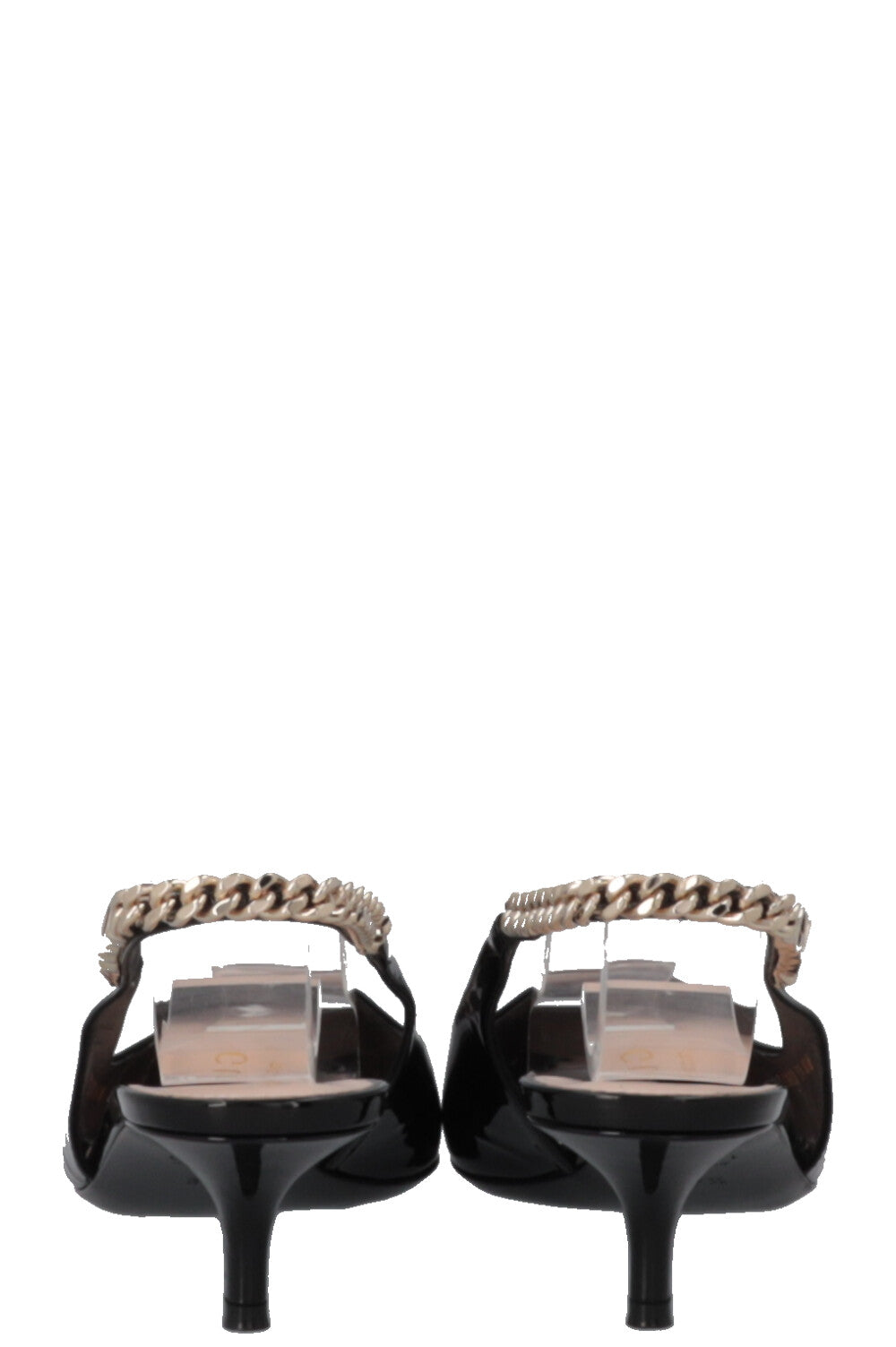 GUCCI Signoria Slingback Heels Patent Black