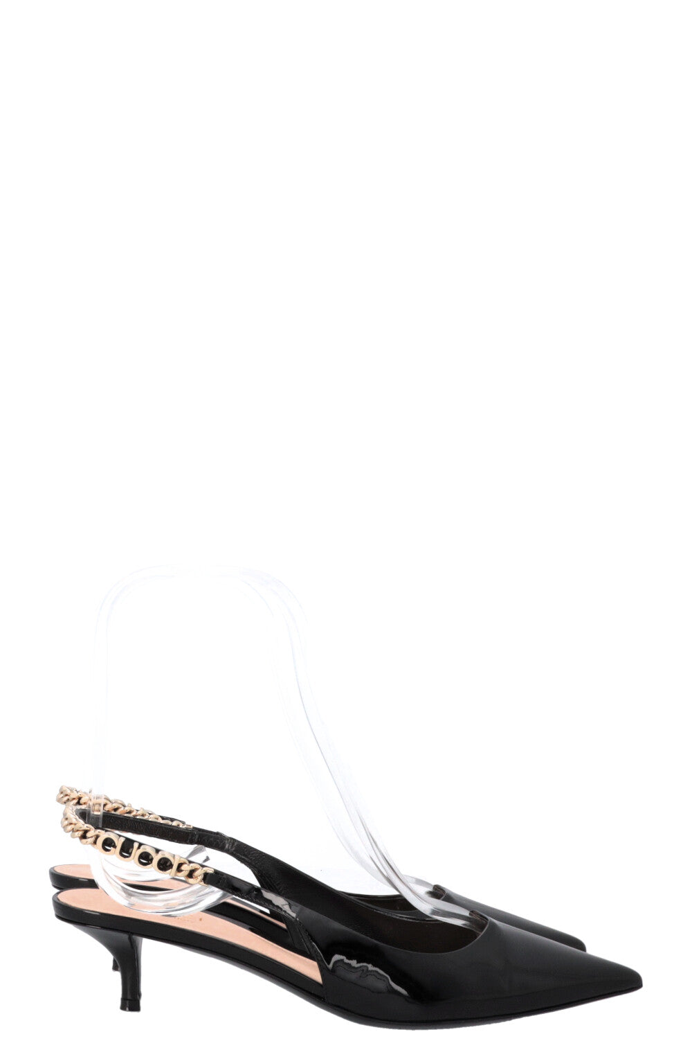 GUCCI Signoria Slingback Heels Patent Black