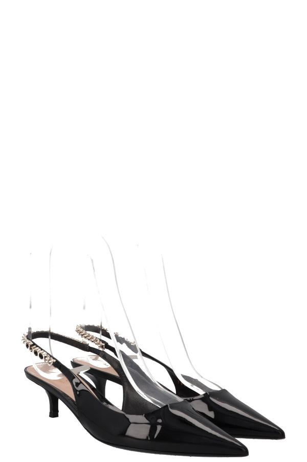 Escarpins à bride arrière GUCCI Signoria noirs vernis