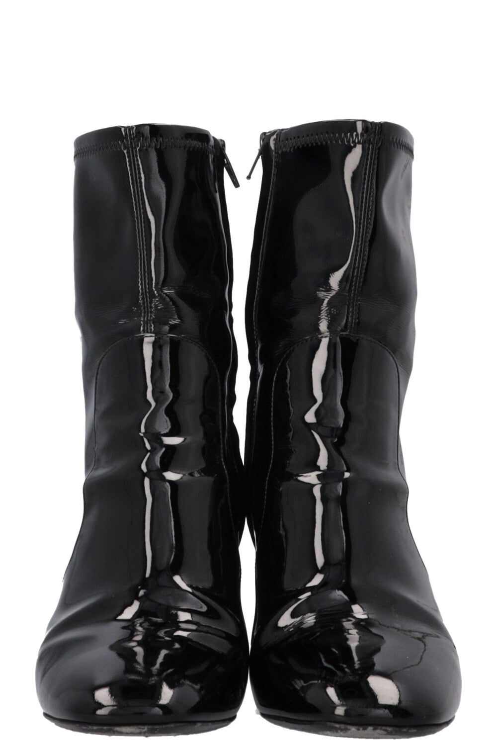 LOUIS VUITTON Silhouette Ankle Boots Patent Black