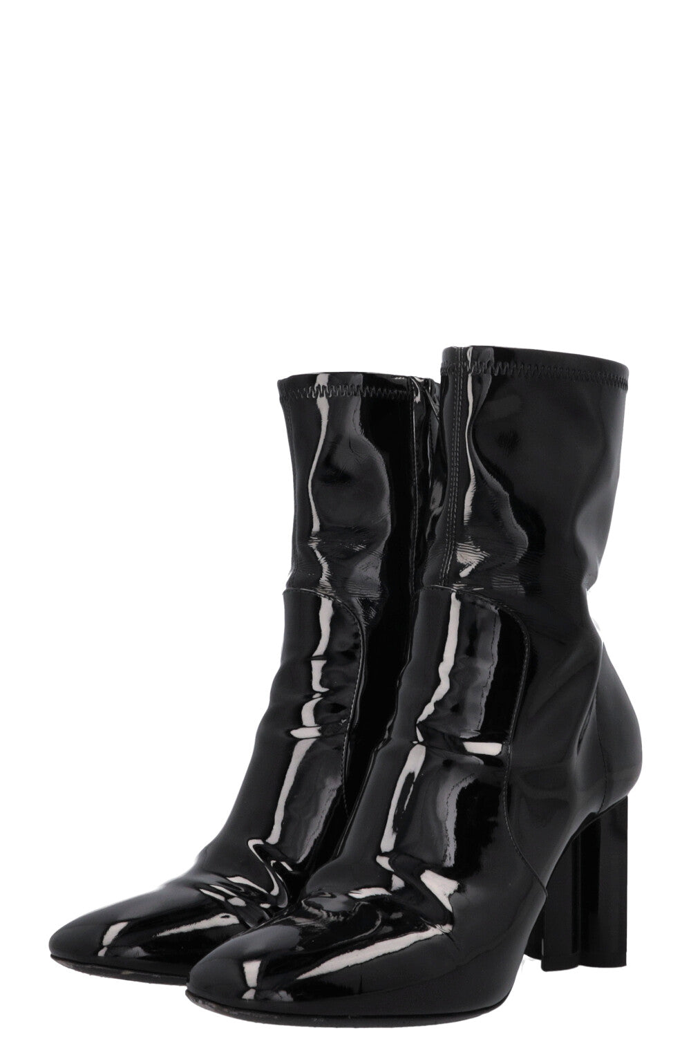 LOUIS VUITTON Silhouette Ankle Boots Patent Black