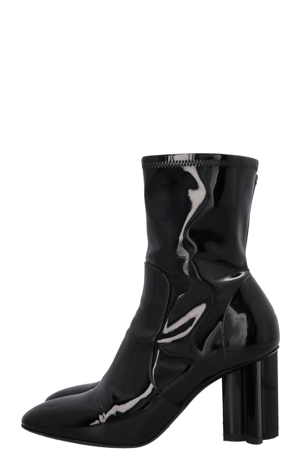 LOUIS VUITTON Silhouette Ankle Boots Patent Black