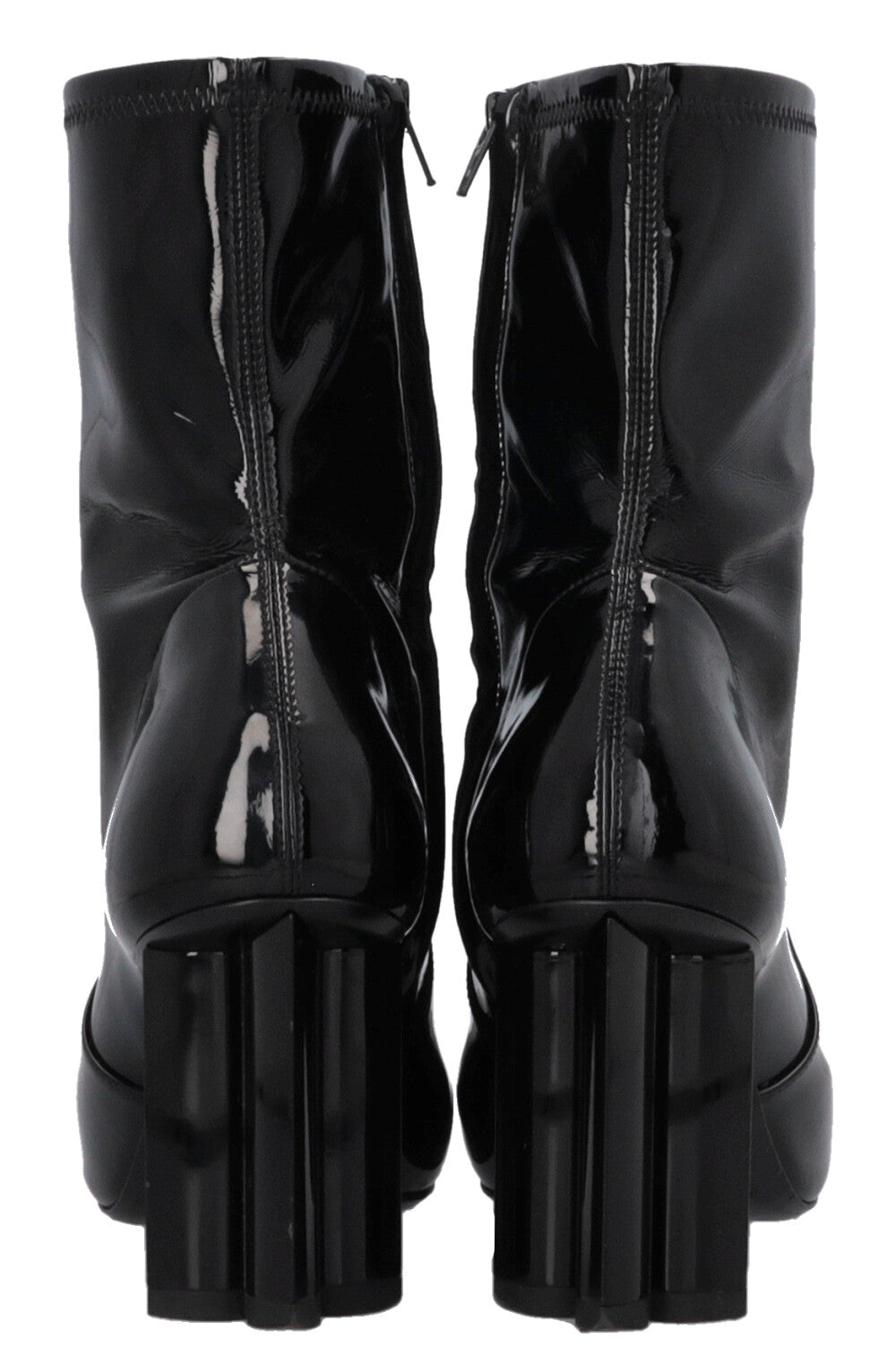 LOUIS VUITTON Silhouette Ankle Boots Patent Black