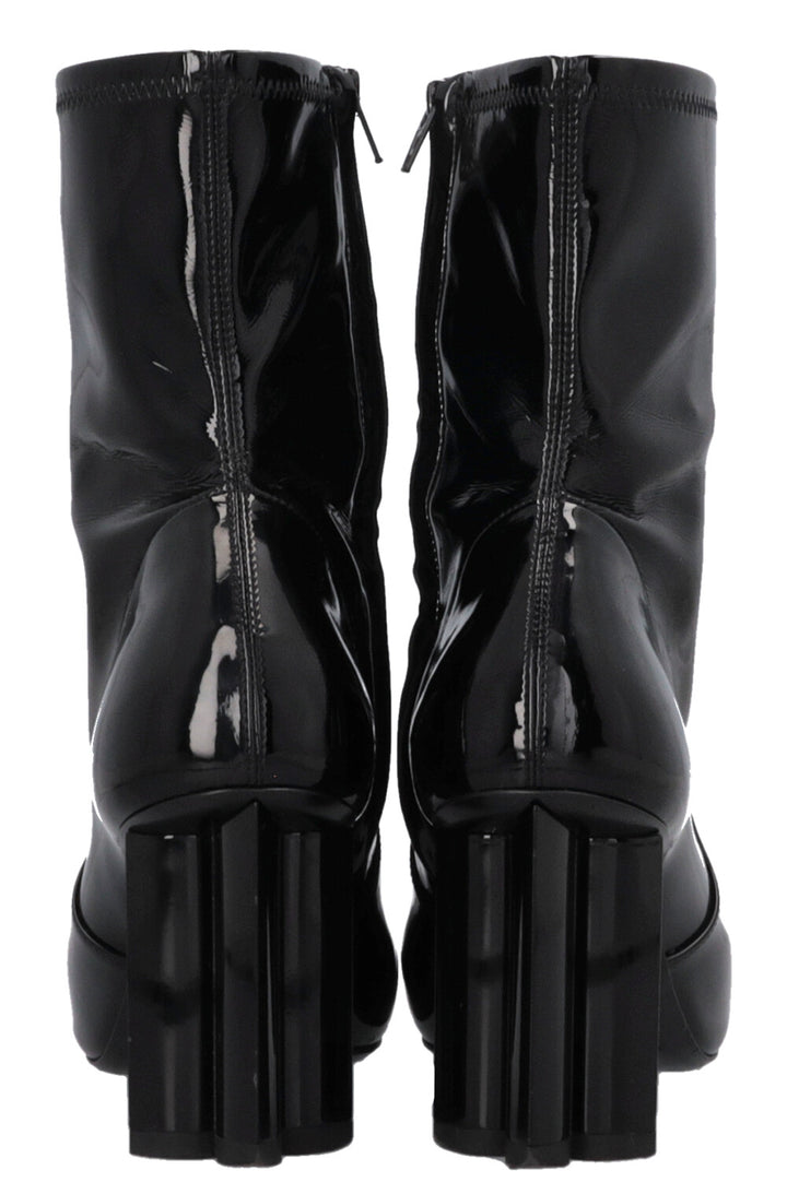 LOUIS VUITTON Silhouette Ankle Boots Patent Black