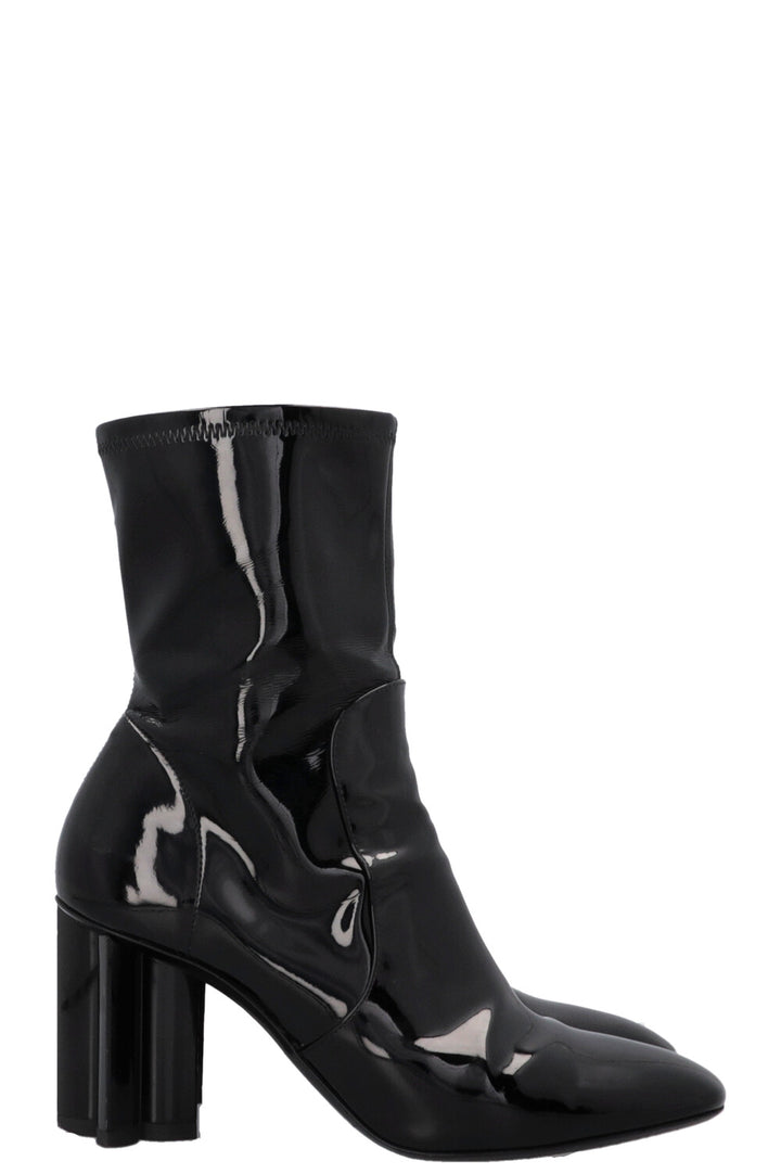 LOUIS VUITTON Silhouette Ankle Boots Patent Black