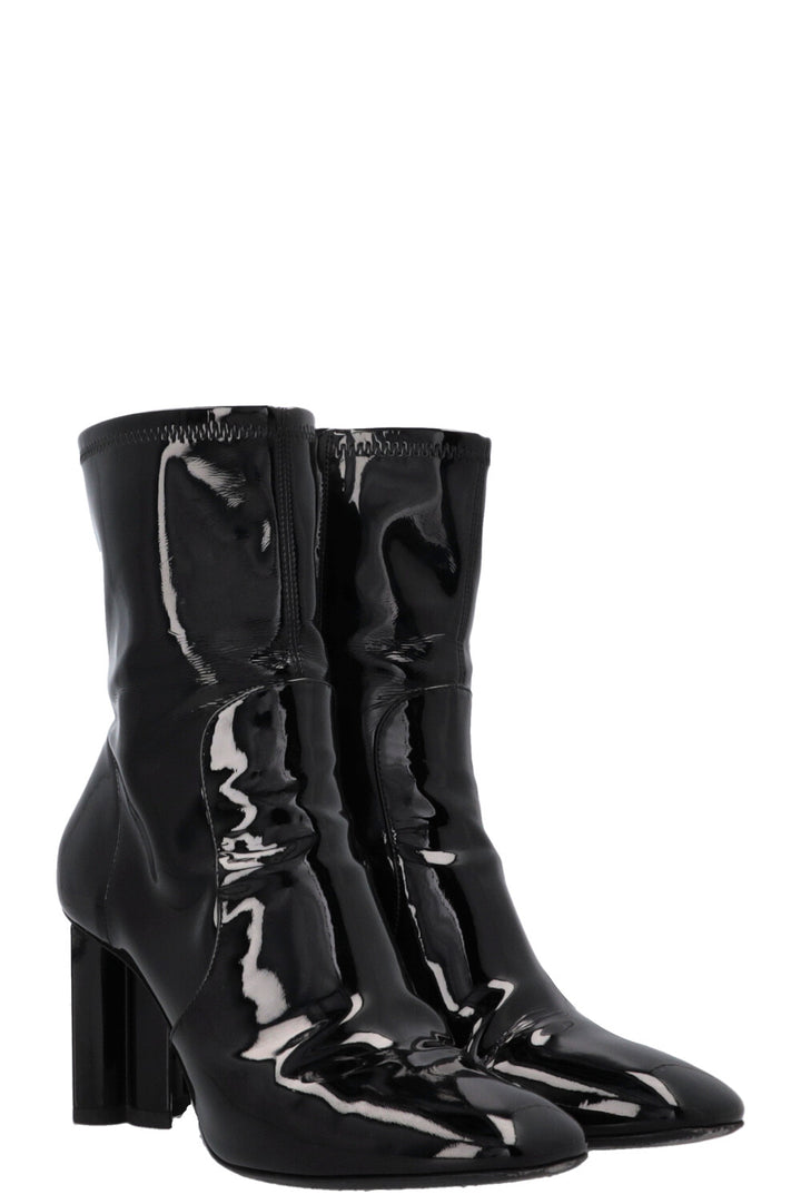 LOUIS VUITTON Silhouette Ankle Boots Patent Black