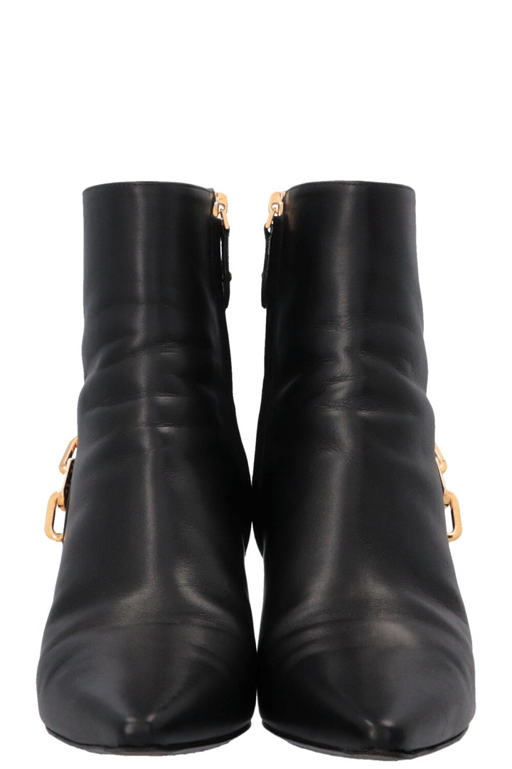 Bottines à chaîne pailletée LOUIS VUITTON noires