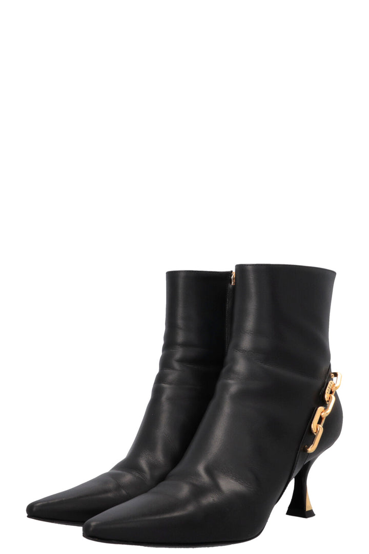 Bottines à chaîne pailletée LOUIS VUITTON noires