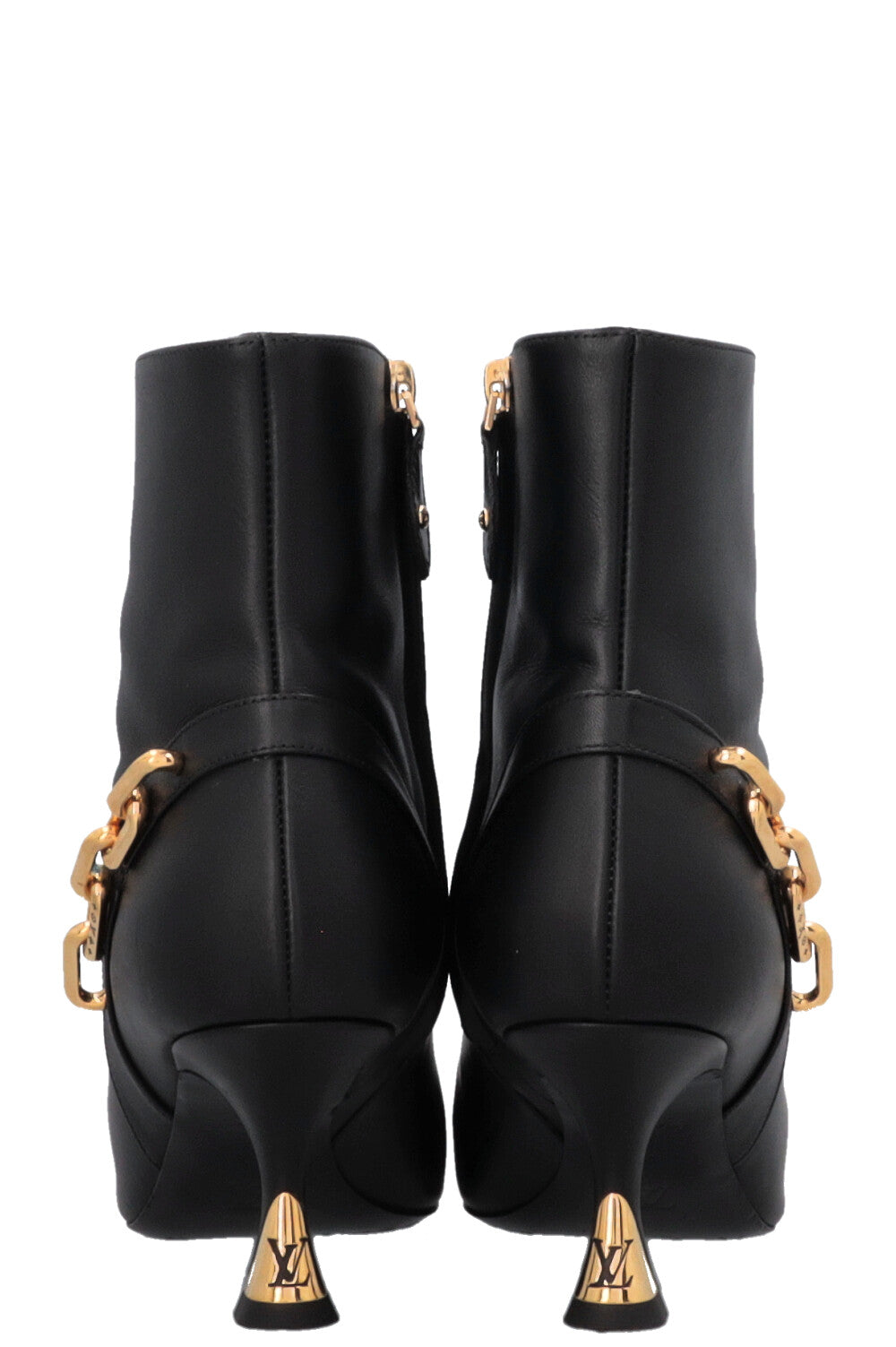 Bottines à chaîne pailletée LOUIS VUITTON noires