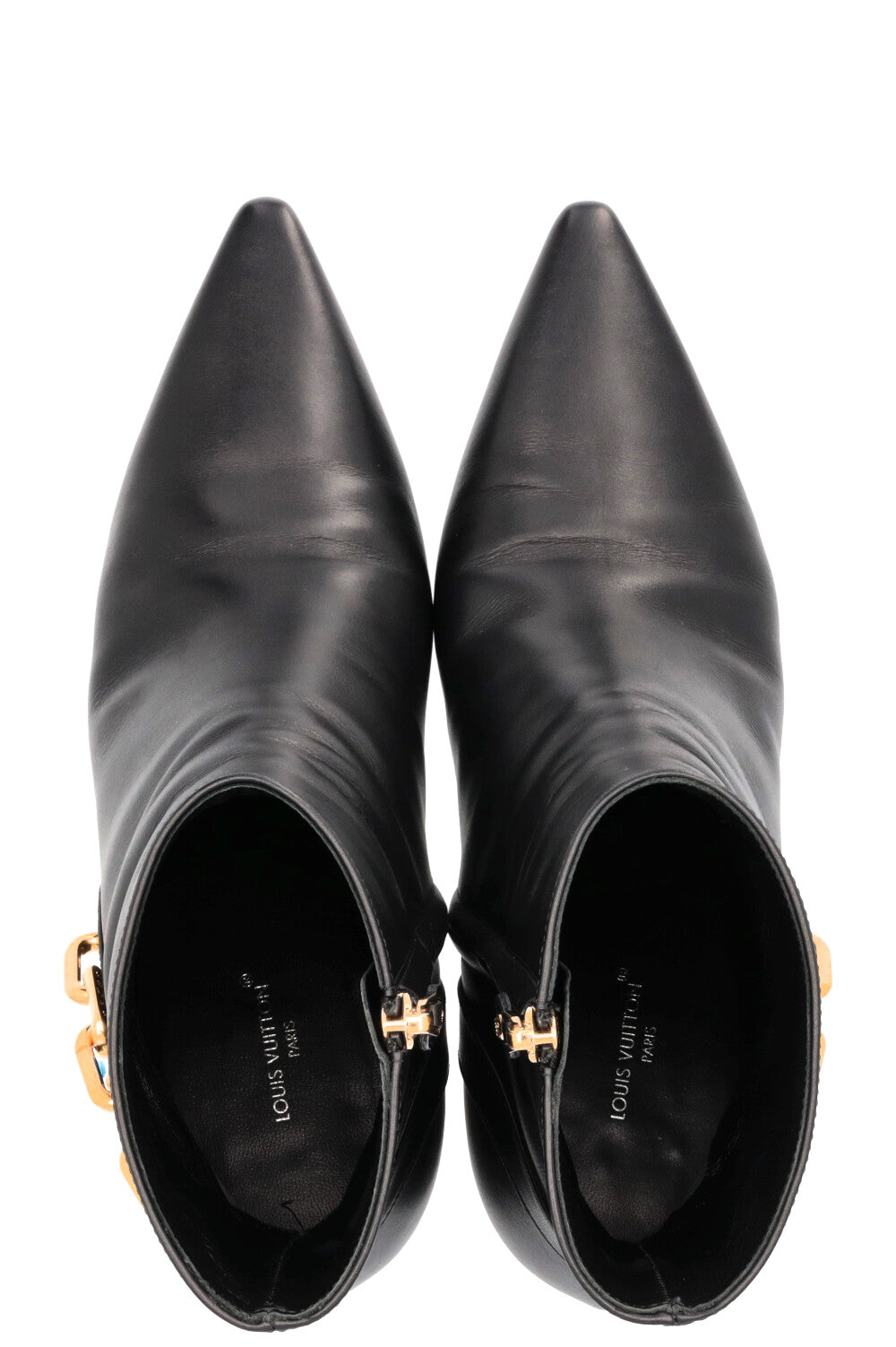 Bottines à chaîne pailletée LOUIS VUITTON noires