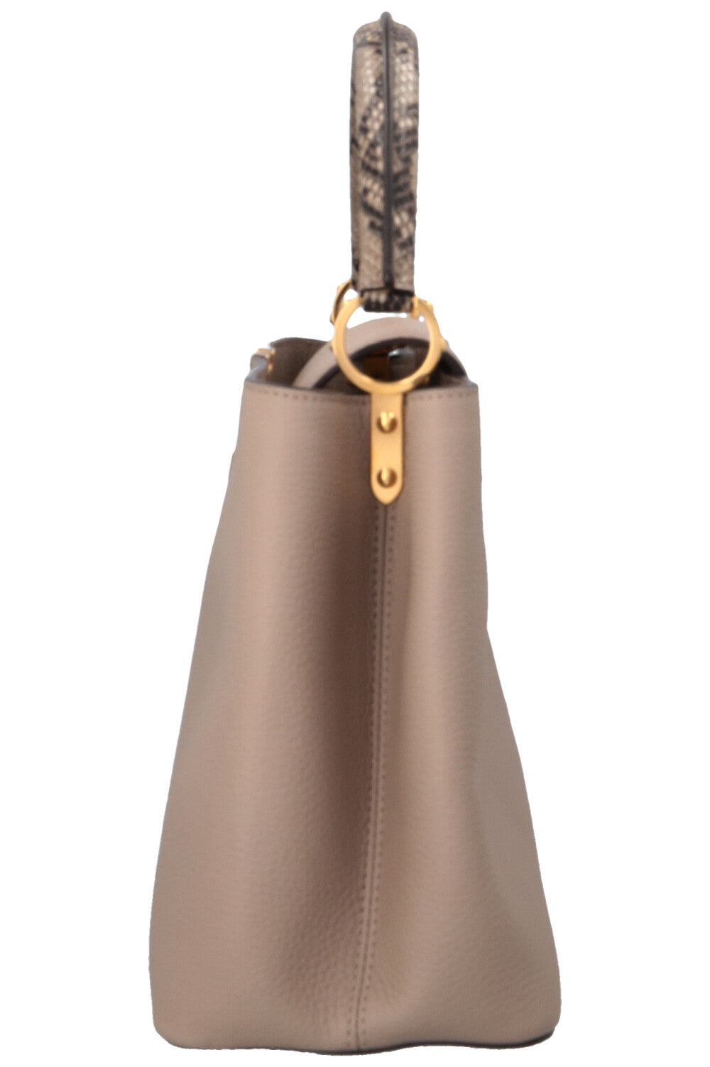 LOUIS VUITTON Capucines GM Python Top Handle Bag Taupe