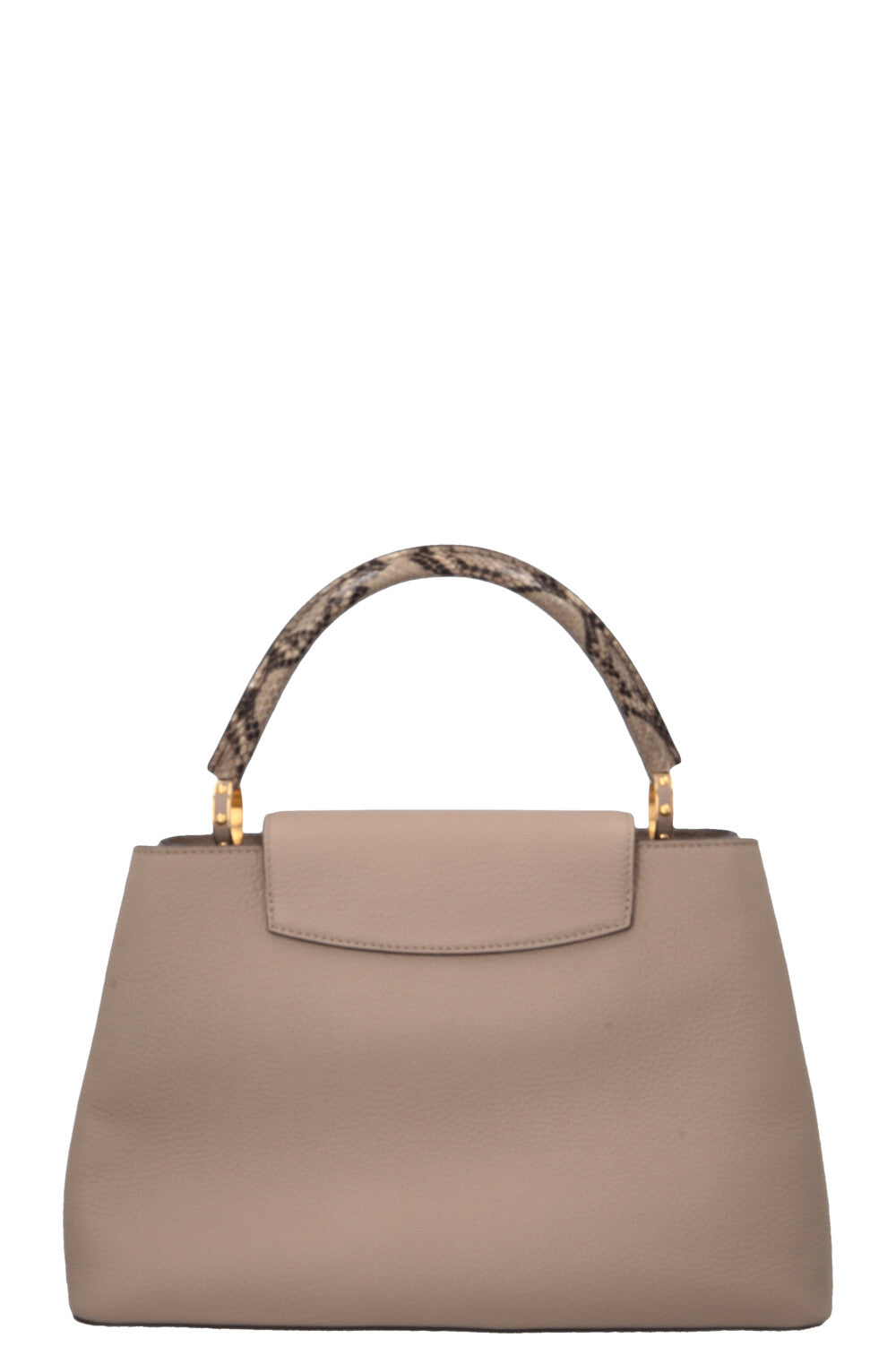 LOUIS VUITTON Capucines GM Python Top Handle Bag Taupe