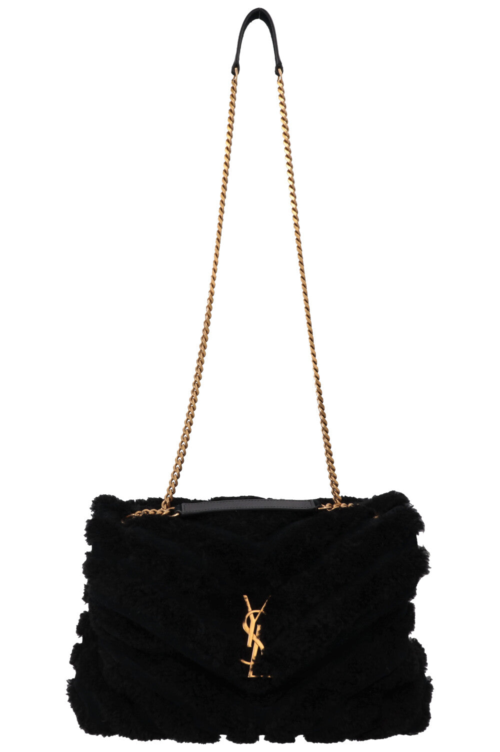SAINT LAURENT Shearling Loulou Medium Black
