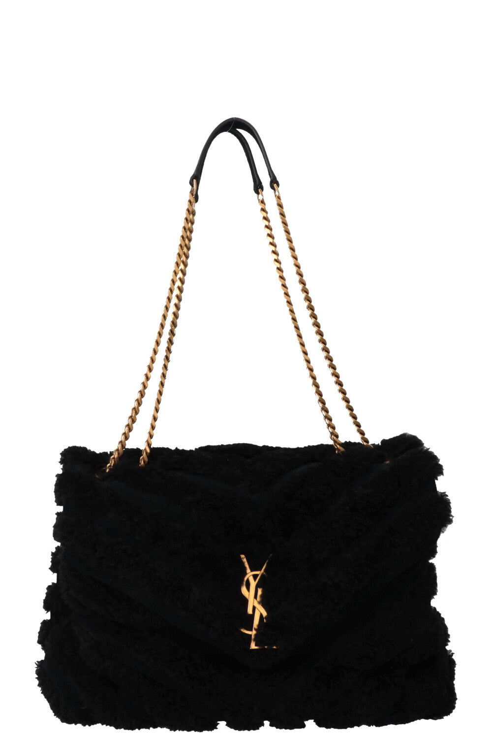 SAINT LAURENT Shearling Loulou Medium Black