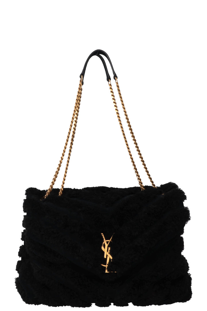 SAINT LAURENT Shearling Loulou Medium Black